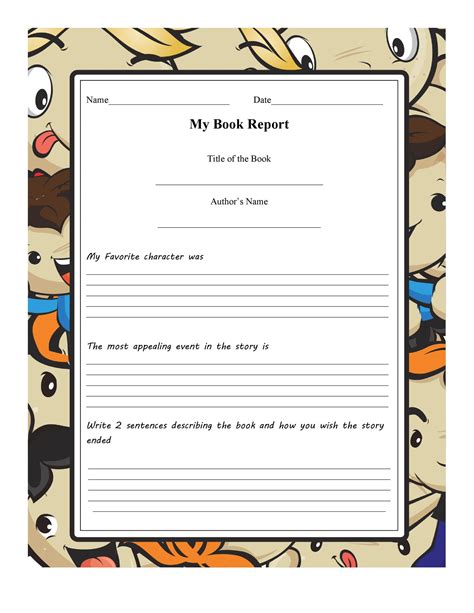 book report template in french